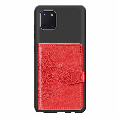 Funda Silicona Carcasa Ultrafina Goma con Magnetico S02D para Samsung Galaxy A81 Rojo