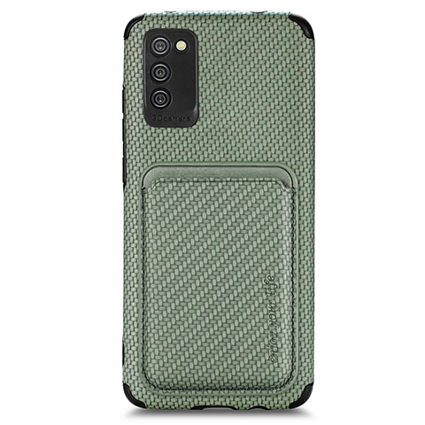 Funda Silicona Carcasa Ultrafina Goma con Magnetico S02D para Samsung Galaxy F02S SM-E025F Verde