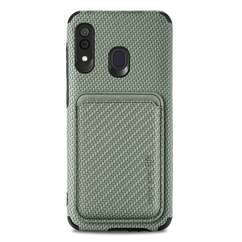 Funda Silicona Carcasa Ultrafina Goma con Magnetico S02D para Samsung Galaxy M10S Verde