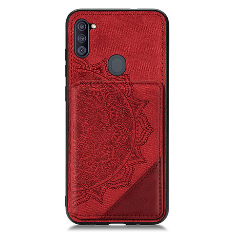 Funda Silicona Carcasa Ultrafina Goma con Magnetico S02D para Samsung Galaxy M11 Rojo