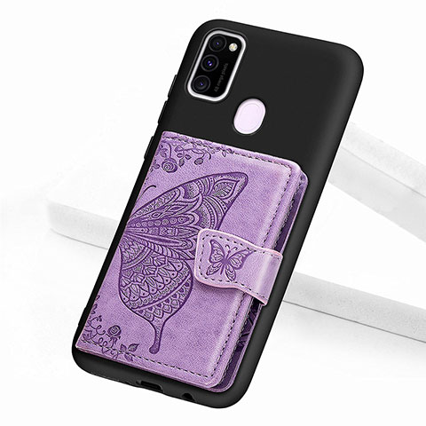 Funda Silicona Carcasa Ultrafina Goma con Magnetico S02D para Samsung Galaxy M30s Morado