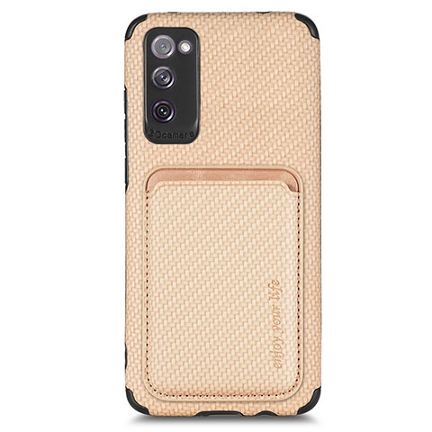 Funda Silicona Carcasa Ultrafina Goma con Magnetico S02D para Samsung Galaxy S20 FE 5G Oro