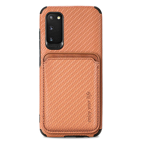 Funda Silicona Carcasa Ultrafina Goma con Magnetico S02D para Samsung Galaxy S20 Marron