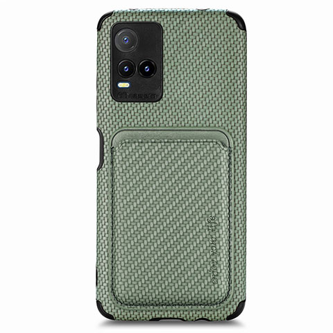 Funda Silicona Carcasa Ultrafina Goma con Magnetico S02D para Vivo Y21 Verde