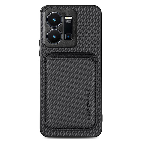 Funda Silicona Carcasa Ultrafina Goma con Magnetico S02D para Vivo Y35 4G Negro