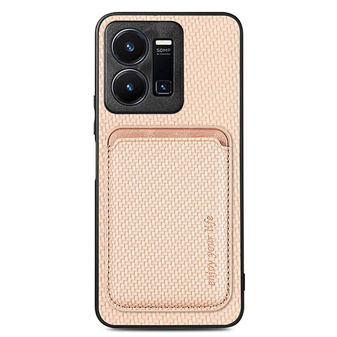 Funda Silicona Carcasa Ultrafina Goma con Magnetico S02D para Vivo Y35 4G Oro