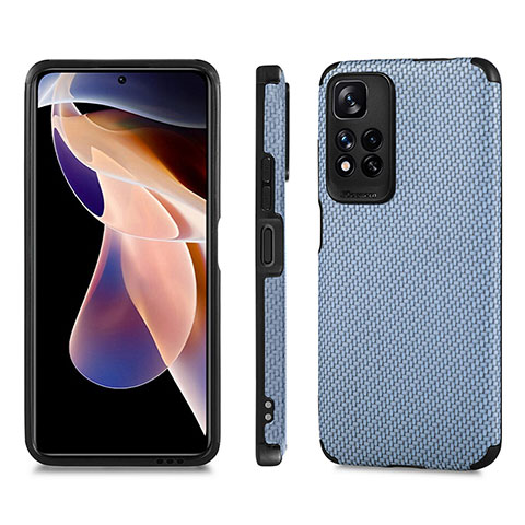 Funda Silicona Carcasa Ultrafina Goma con Magnetico S02D para Xiaomi Mi 11i 5G (2022) Azul