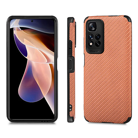 Funda Silicona Carcasa Ultrafina Goma con Magnetico S02D para Xiaomi Mi 11i 5G (2022) Marron