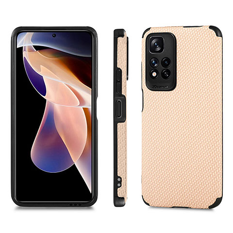 Funda Silicona Carcasa Ultrafina Goma con Magnetico S02D para Xiaomi Mi 11i 5G (2022) Oro