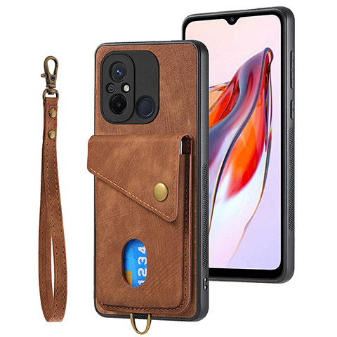 Funda Silicona Carcasa Ultrafina Goma con Magnetico S02D para Xiaomi Poco C55 Marron