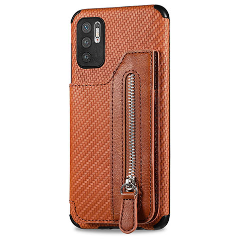 Funda Silicona Carcasa Ultrafina Goma con Magnetico S02D para Xiaomi POCO M3 Pro 5G Marron