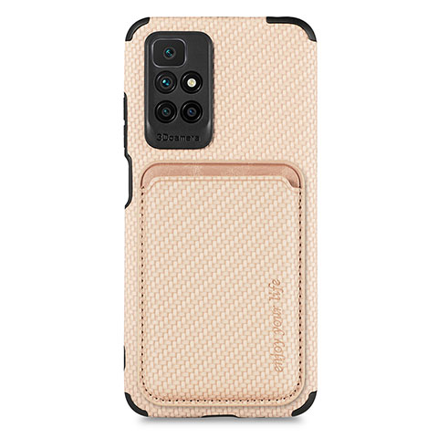 Funda Silicona Carcasa Ultrafina Goma con Magnetico S02D para Xiaomi Redmi 10 4G Oro