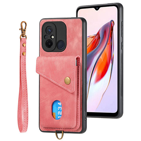 Funda Silicona Carcasa Ultrafina Goma con Magnetico S02D para Xiaomi Redmi 12C 4G Oro Rosa