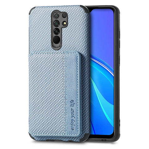 Funda Silicona Carcasa Ultrafina Goma con Magnetico S02D para Xiaomi Redmi 9 Prime India Azul