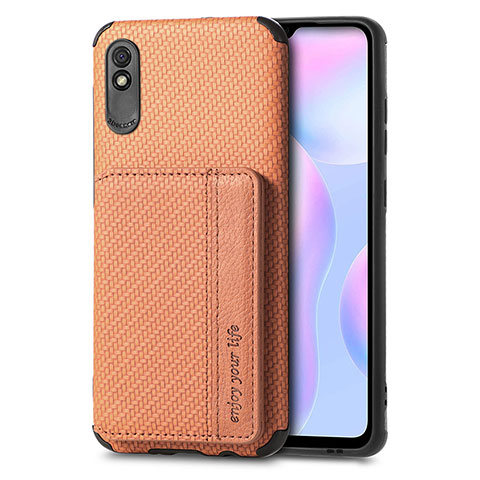 Funda Silicona Carcasa Ultrafina Goma con Magnetico S02D para Xiaomi Redmi 9AT Marron