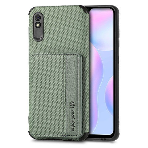 Funda Silicona Carcasa Ultrafina Goma con Magnetico S02D para Xiaomi Redmi 9i Verde