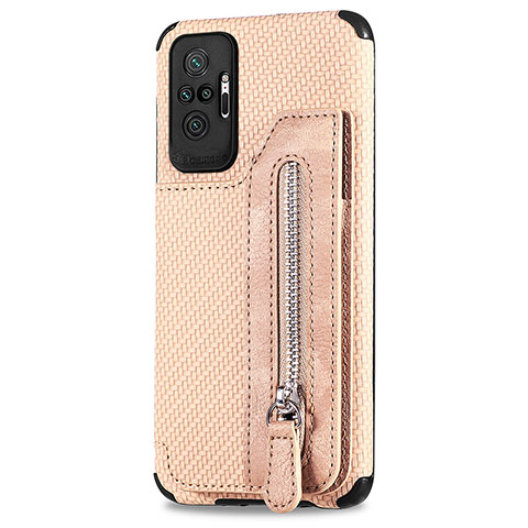 Funda Silicona Carcasa Ultrafina Goma con Magnetico S02D para Xiaomi Redmi Note 10 Pro 4G Oro