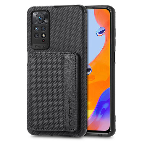 Funda Silicona Carcasa Ultrafina Goma con Magnetico S02D para Xiaomi Redmi Note 11 Pro 4G Negro