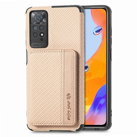 Funda Silicona Carcasa Ultrafina Goma con Magnetico S02D para Xiaomi Redmi Note 11 Pro 4G Oro