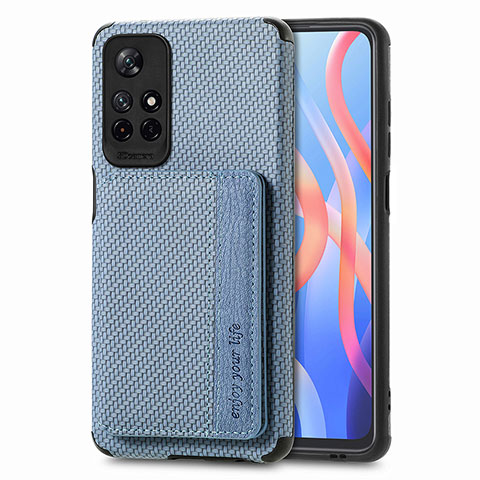 Funda Silicona Carcasa Ultrafina Goma con Magnetico S02D para Xiaomi Redmi Note 11S 5G Azul