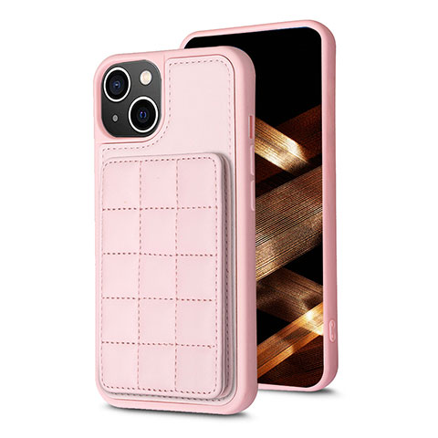 Funda Silicona Carcasa Ultrafina Goma con Magnetico S03D para Apple iPhone 14 Plus Oro Rosa