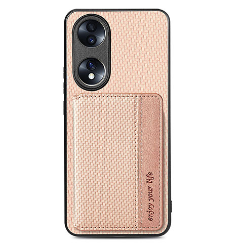 Funda Silicona Carcasa Ultrafina Goma con Magnetico S03D para Huawei Honor 70 5G Oro