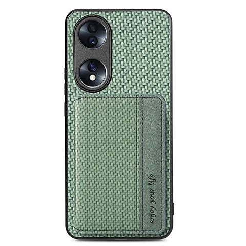 Funda Silicona Carcasa Ultrafina Goma con Magnetico S03D para Huawei Honor 70 5G Verde