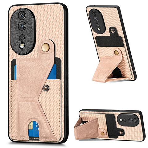 Funda Silicona Carcasa Ultrafina Goma con Magnetico S03D para Huawei Honor 80 5G Oro