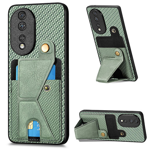 Funda Silicona Carcasa Ultrafina Goma con Magnetico S03D para Huawei Honor 80 5G Verde