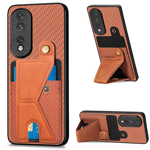 Funda Silicona Carcasa Ultrafina Goma con Magnetico S03D para Huawei Honor 80 Pro 5G Marron