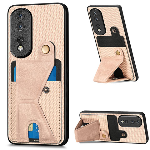 Funda Silicona Carcasa Ultrafina Goma con Magnetico S03D para Huawei Honor 80 Pro Flat 5G Oro