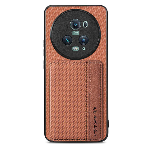 Funda Silicona Carcasa Ultrafina Goma con Magnetico S03D para Huawei Honor Magic5 Pro 5G Marron