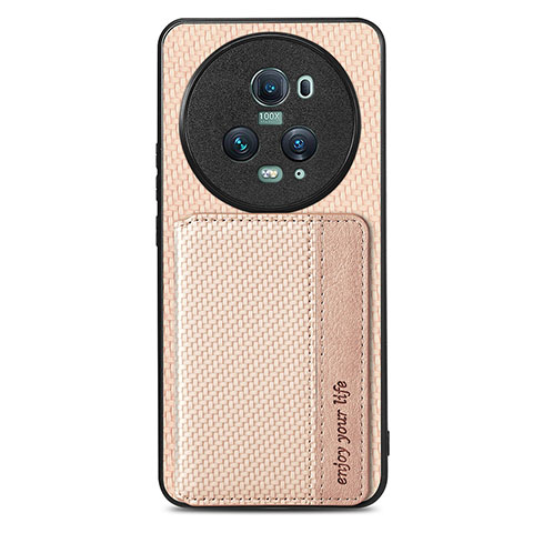 Funda Silicona Carcasa Ultrafina Goma con Magnetico S03D para Huawei Honor Magic5 Pro 5G Oro