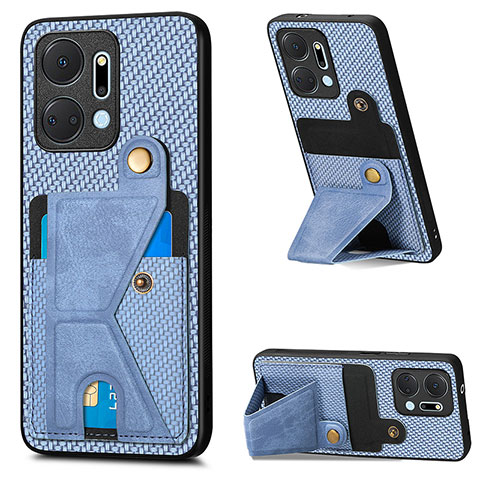 Funda Silicona Carcasa Ultrafina Goma con Magnetico S03D para Huawei Honor X7a Azul