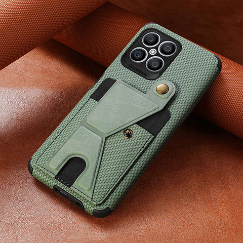 Funda Silicona Carcasa Ultrafina Goma con Magnetico S03D para Huawei Honor X8 4G Verde