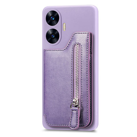 Funda Silicona Carcasa Ultrafina Goma con Magnetico S03D para Realme C55 Morado