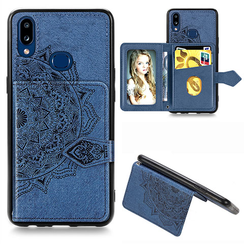 Funda Silicona Carcasa Ultrafina Goma con Magnetico S03D para Samsung Galaxy A10s Azul