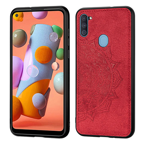 Funda Silicona Carcasa Ultrafina Goma con Magnetico S03D para Samsung Galaxy A11 Rojo