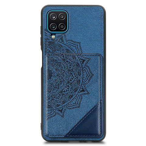 Funda Silicona Carcasa Ultrafina Goma con Magnetico S03D para Samsung Galaxy A12 Azul