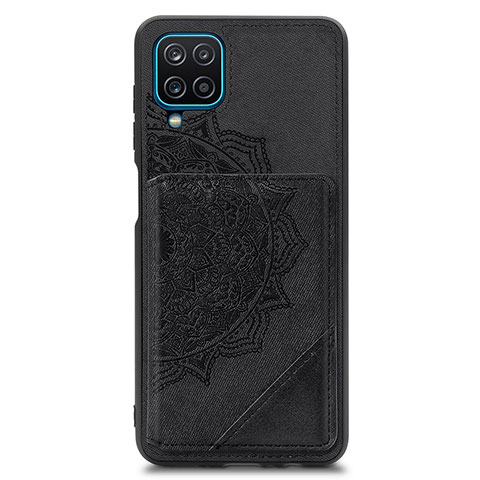 Funda Silicona Carcasa Ultrafina Goma con Magnetico S03D para Samsung Galaxy A12 Negro