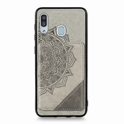 Funda Silicona Carcasa Ultrafina Goma con Magnetico S03D para Samsung Galaxy A20 Gris