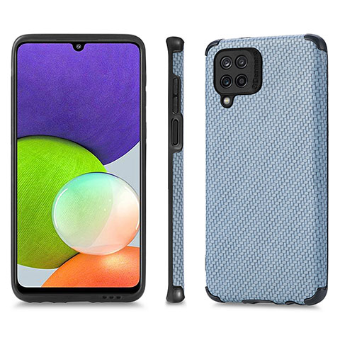 Funda Silicona Carcasa Ultrafina Goma con Magnetico S03D para Samsung Galaxy A22 4G Azul