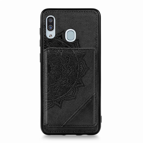 Funda Silicona Carcasa Ultrafina Goma con Magnetico S03D para Samsung Galaxy A30 Negro