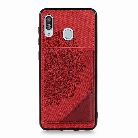 Funda Silicona Carcasa Ultrafina Goma con Magnetico S03D para Samsung Galaxy A30 Rojo