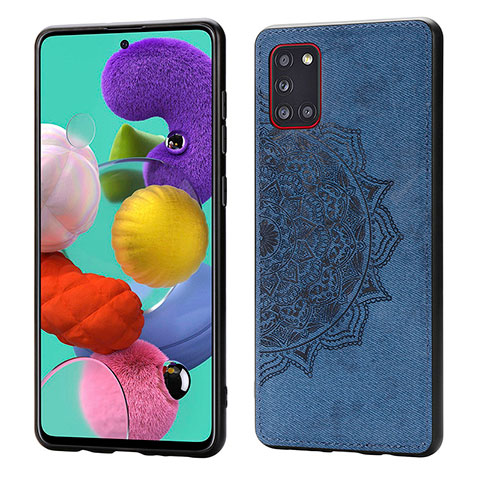 Funda Silicona Carcasa Ultrafina Goma con Magnetico S03D para Samsung Galaxy A31 Azul