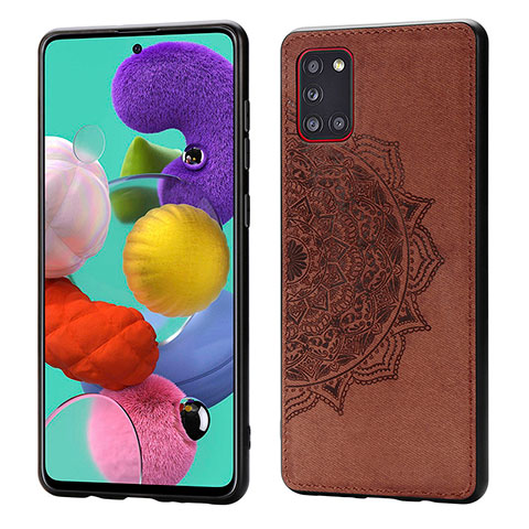 Funda Silicona Carcasa Ultrafina Goma con Magnetico S03D para Samsung Galaxy A31 Marron