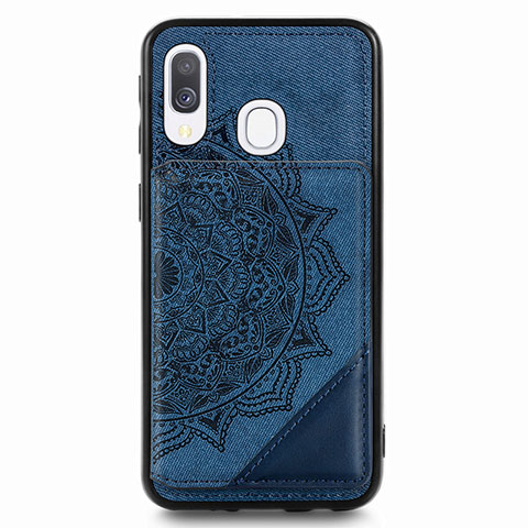 Funda Silicona Carcasa Ultrafina Goma con Magnetico S03D para Samsung Galaxy A40 Azul