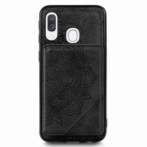 Funda Silicona Carcasa Ultrafina Goma con Magnetico S03D para Samsung Galaxy A40 Negro