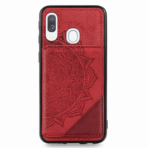 Funda Silicona Carcasa Ultrafina Goma con Magnetico S03D para Samsung Galaxy A40 Rojo