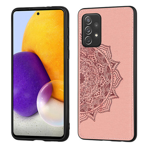 Funda Silicona Carcasa Ultrafina Goma con Magnetico S03D para Samsung Galaxy A52 4G Oro Rosa